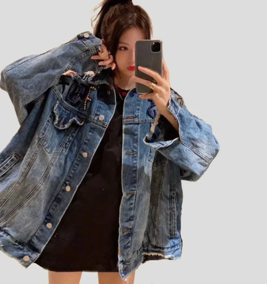 Diamond Sequins Women's Denim Jacket
