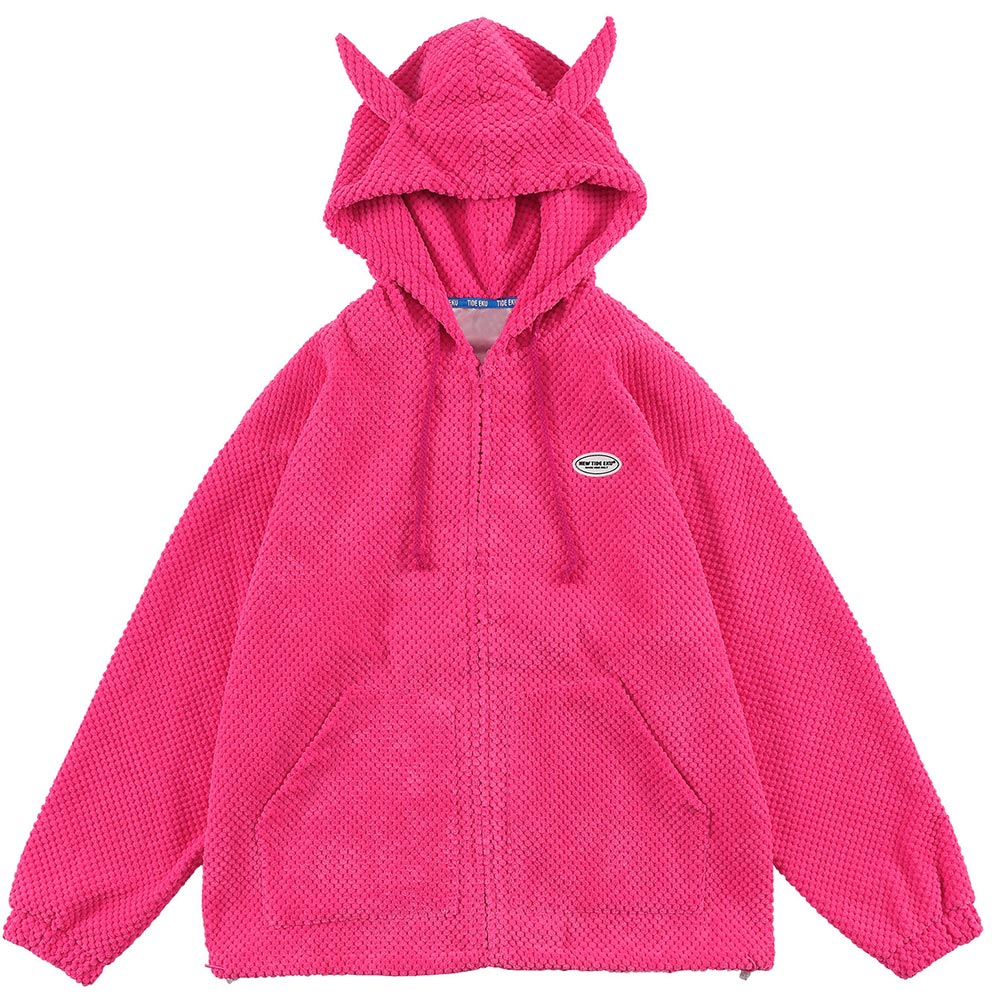 Mystical Green Hoodie Unisex with Demon Horns