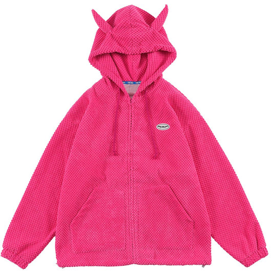 Mystical Green Hoodie Unisex with Demon Horns