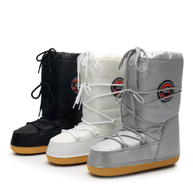 Winter Non-Slip Mid-Calf Slip-on Snow Boots for Women