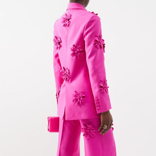 HOTARU FLOWER DECORATED PANTS and BLAZER SET