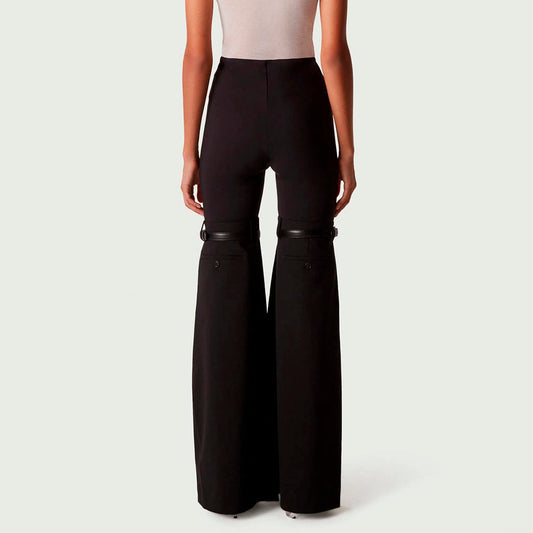 RIO KNEES WAIST FLARED BLACK PANTS