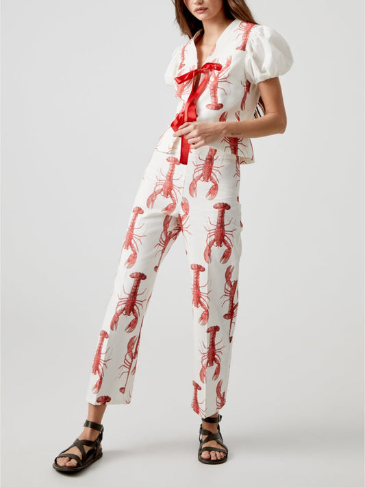 Straight Lobster Print Pants