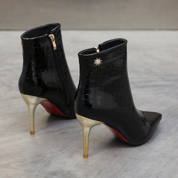 Mid-Calf Snake Skin Boots