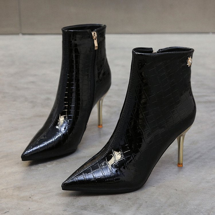 Mid-Calf Snake Skin Boots