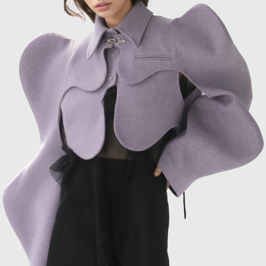 SHORT PURPLE 2 PIECE JACKET with PUFF SLEEVES