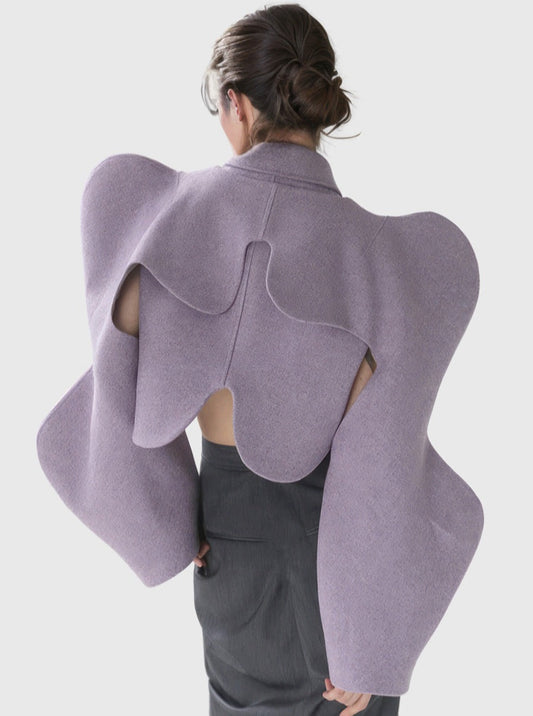 SHORT PURPLE 2 PIECE JACKET with PUFF SLEEVES