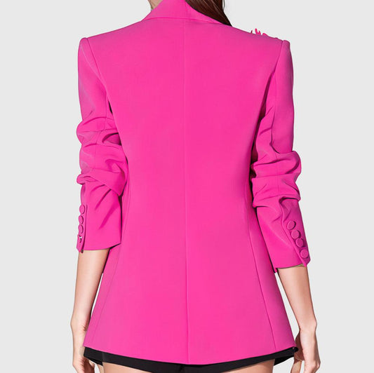 Blazer with Flowers - Fuchsia