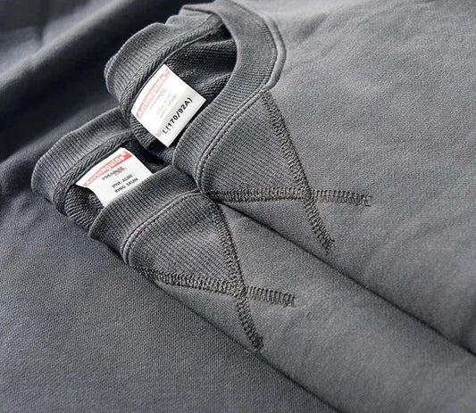 Solid Vintage Long Sleeve Sweater: Loose Fit, 380g