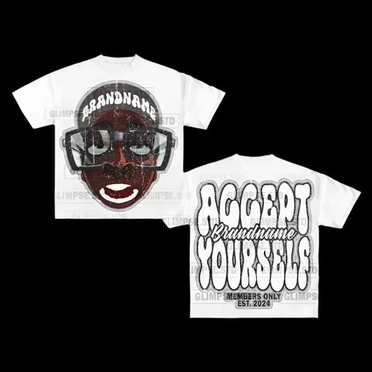 Oversized Graphic T Shirts - Accept Yourself