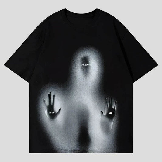 Punk Rock T Shirts: Unreal Shadows Oversized Graphic Tee