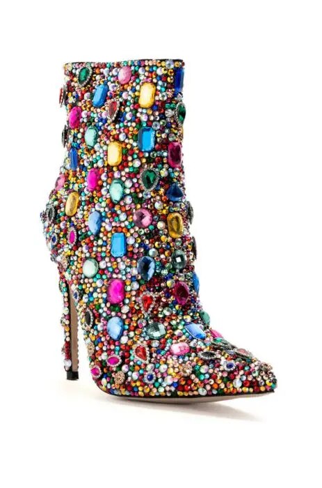 Azalea Wang Inspired Crystal Mid Calf Boots