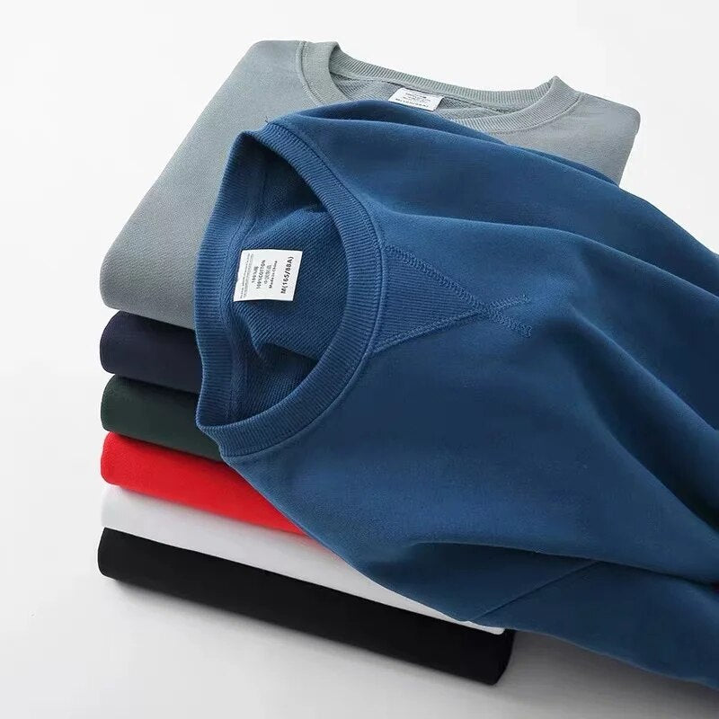 Solid Vintage Long Sleeve Sweater: Loose Fit, 380g