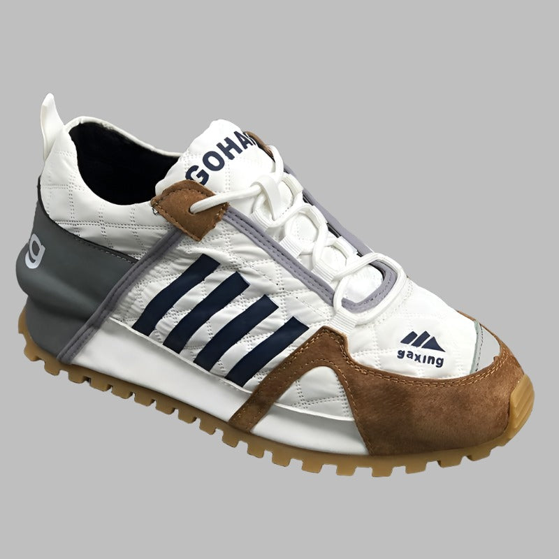 Unisex Chunky Cross-tied Split Leather Bubuk Loafer Sneakers