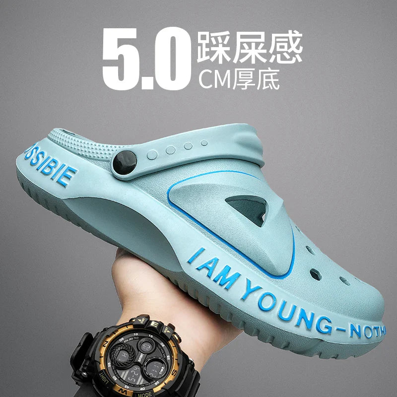 Soft Bottom Outdoor Pool Shoes for Men: Cave Clogs Slippers