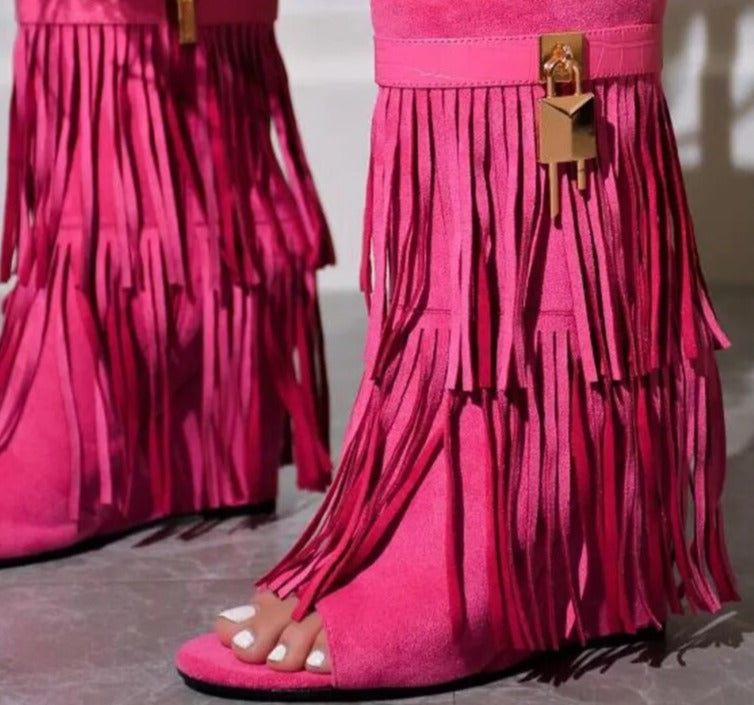 Fringe Wedges  Boot Sandals