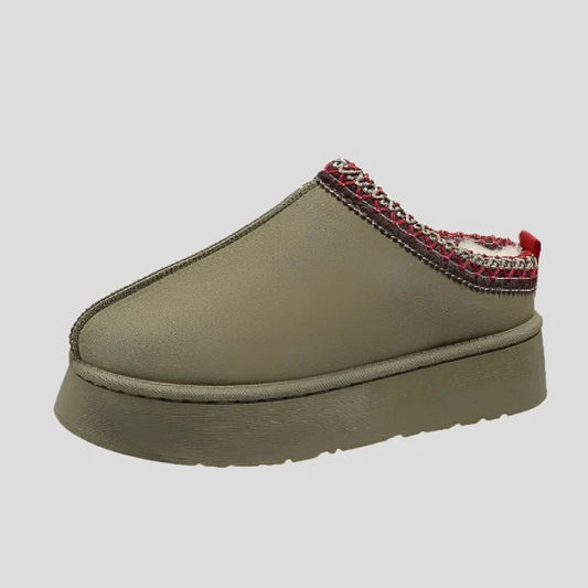 Wool Platform House Slippers for Women