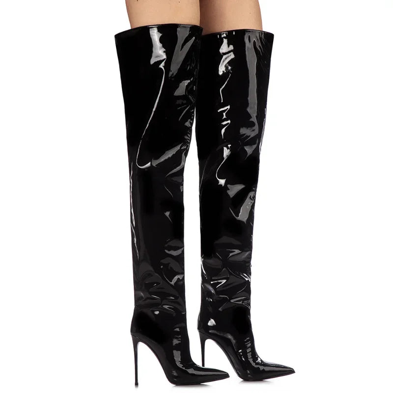 Glossy Thigh High Boots
