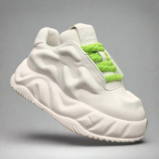 White Chunky Sneakers -  Wear-Resistant Ultra-Light for Men