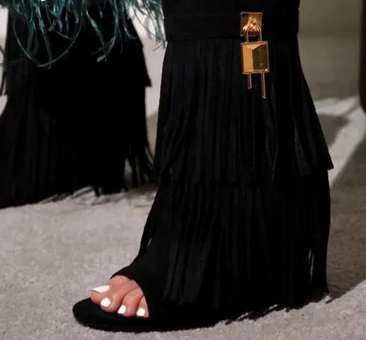 Fringe Wedges  Boot Sandals