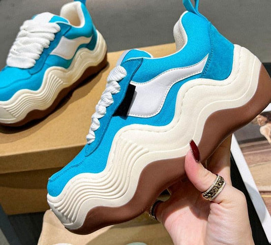 Dragon Shoes Wave Platform Lace-up Sneakers