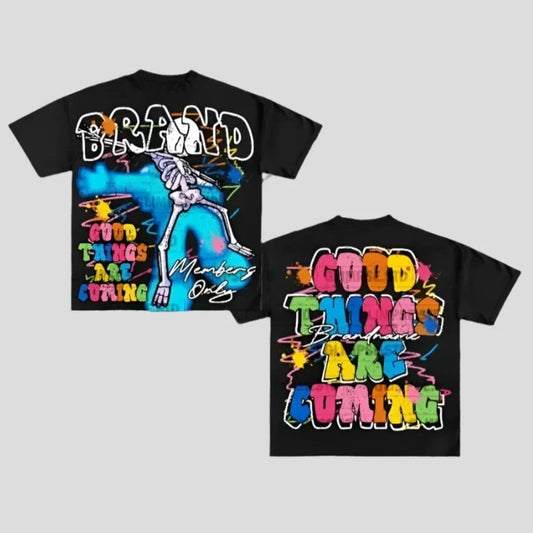 Oversized Graphic T Shirts - Good Things Are Coming