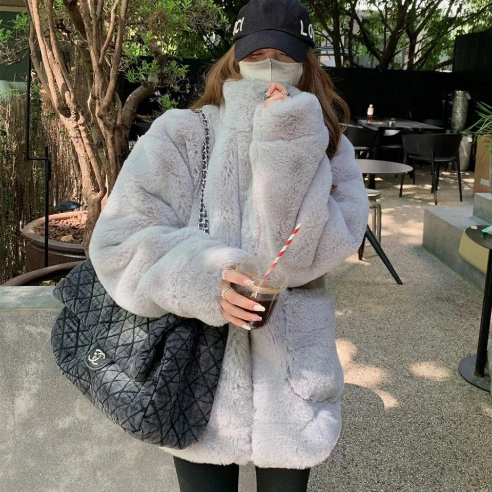 Faux Fur Hooded Winter Jacket for Women