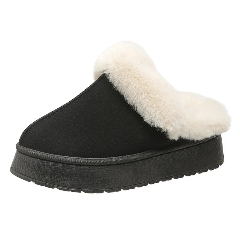 Winter Warmth Plush Platform Slippers for Women