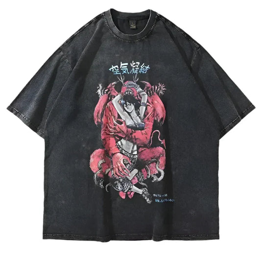 Oversized Vintage Manga Anime T Shirt for Men