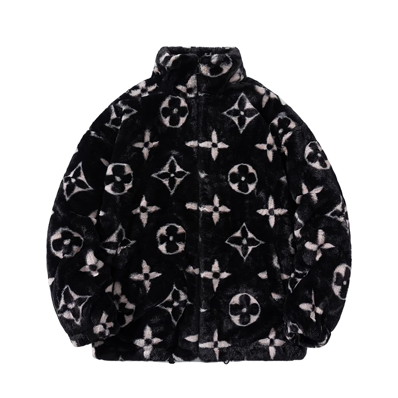 Winter Oversized Fleece Panda Puffer Jacket for Men