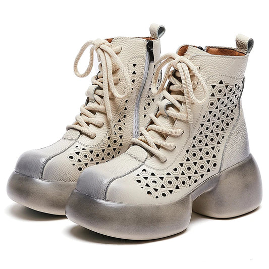 Platform Genuine Leather Ankle Boots for Women