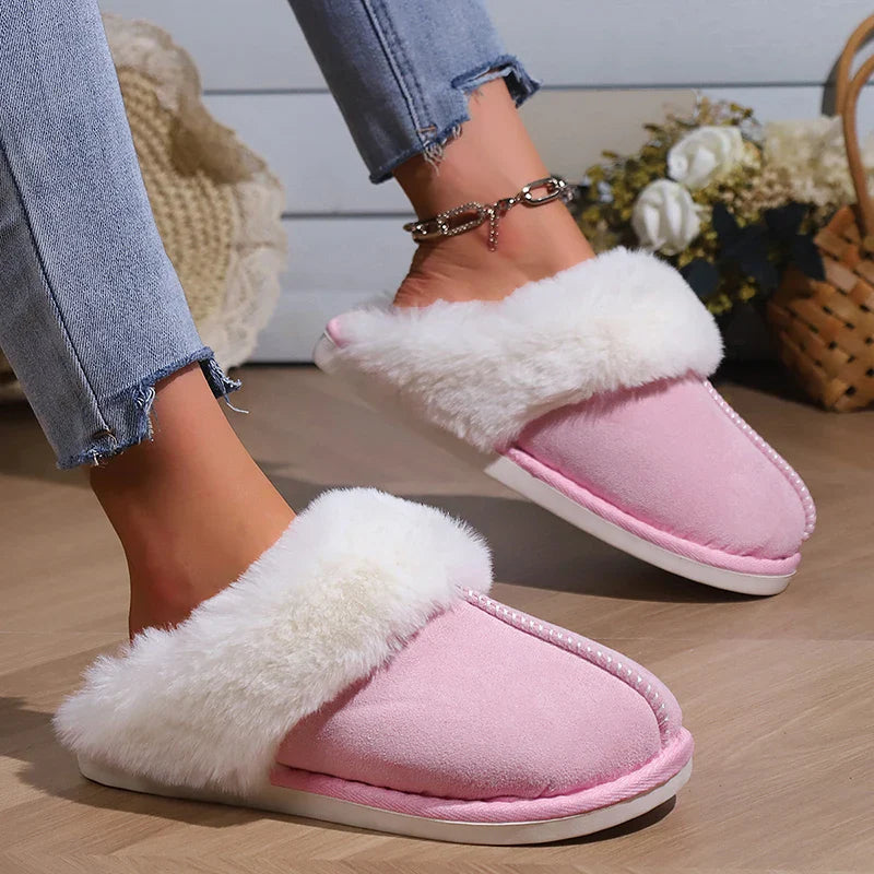 Faux Fur Suede Slippers for Women