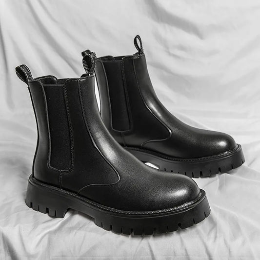 Leather Chelsea Ankle Boots - Easy Slip-On Style for Men