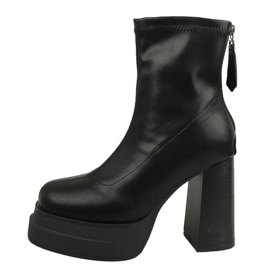 High Heel Black Boots for Women