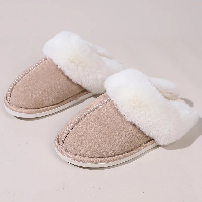 Faux Fur Suede Slippers for Women