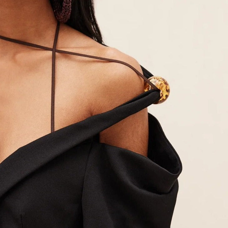 ALYNA ONE SHOULDER BLAZER with BALL