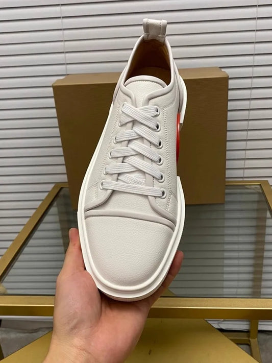 Elegant Sophistication: White Leather Sneakers for Discerning Men