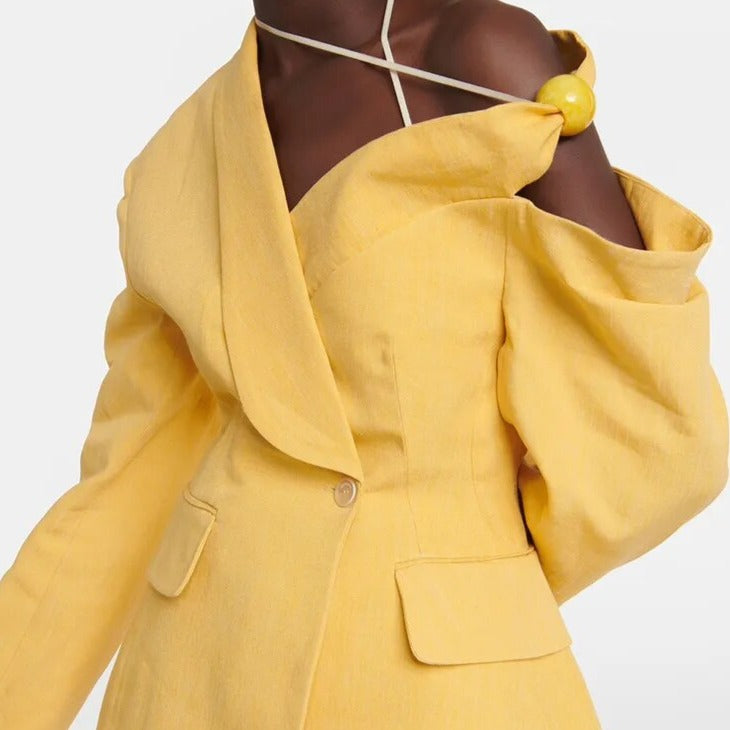 ALYNA ONE SHOULDER BLAZER with BALL