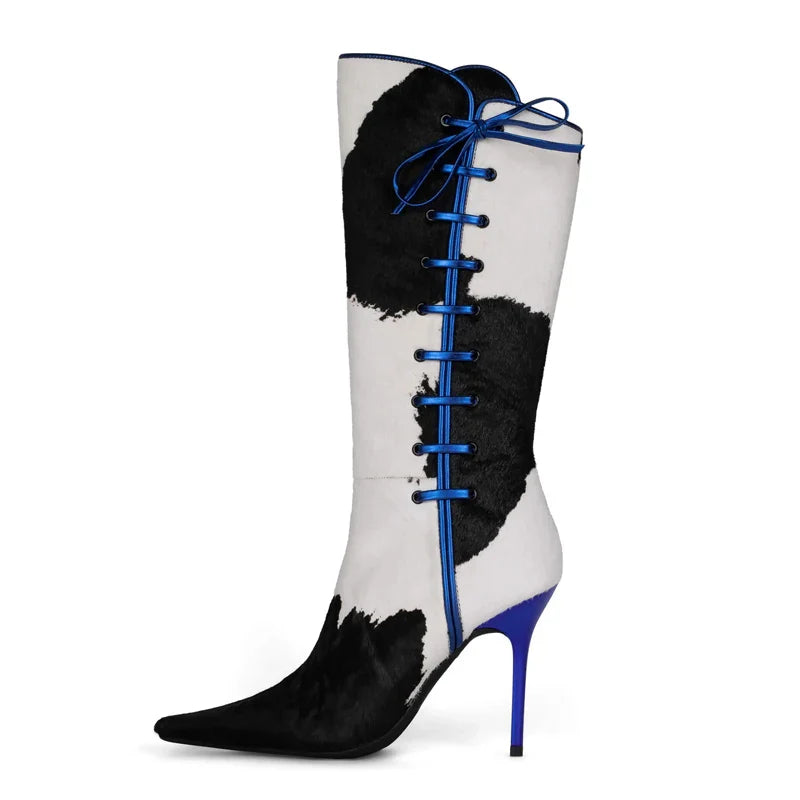 Jeffrey Campbell Inspired Cow Print Boots