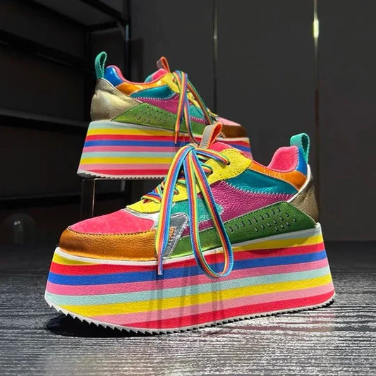 Colorful High Platform Sneakers for Women