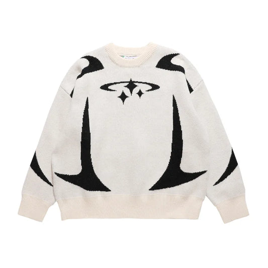 Aesthetic Retro Star Pattern Unisex Winter Sweater
