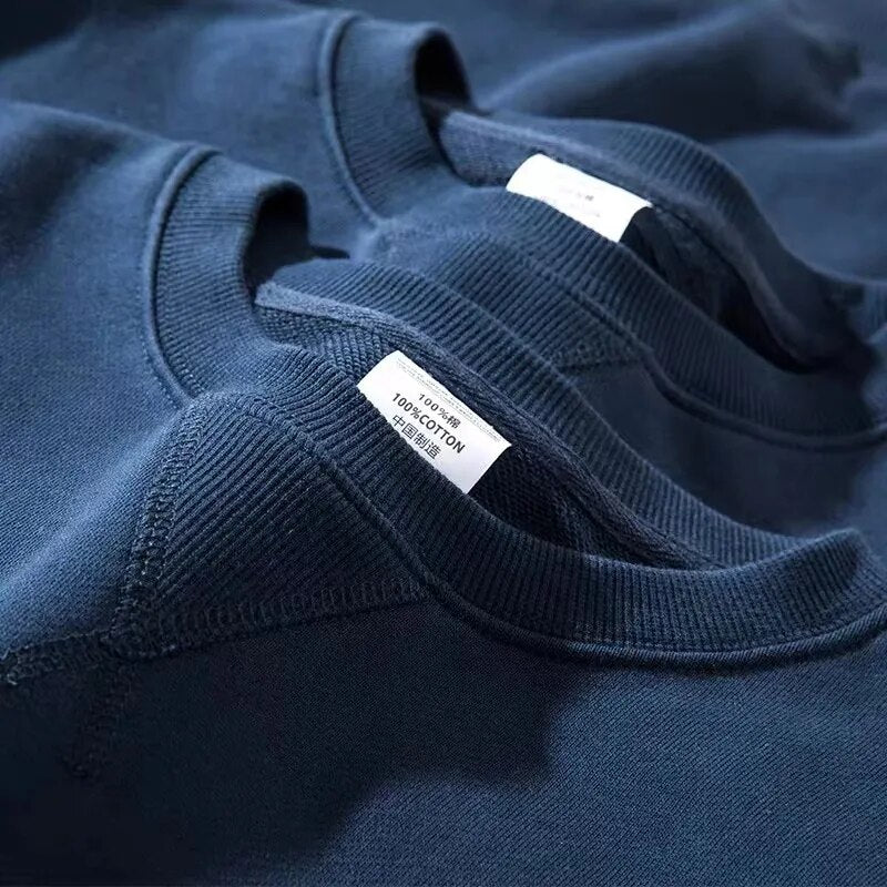 Solid Vintage Long Sleeve Sweater: Loose Fit, 380g