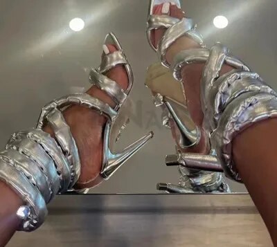 Cross Tie Grey Sandals