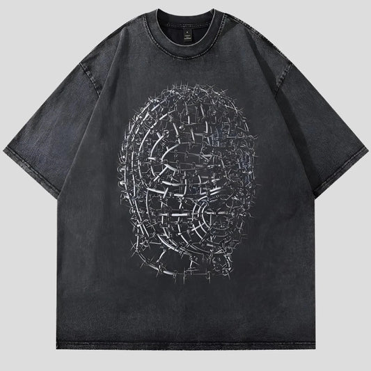Oversized Graphic T Shirt - Washed Cotton for Men