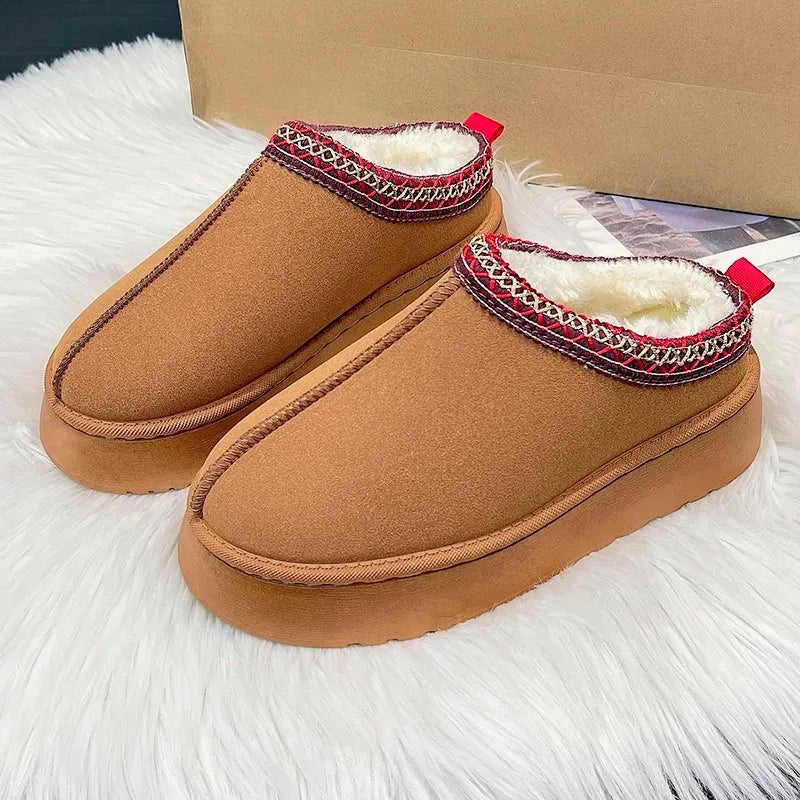 Wool Platform House Slippers for Women