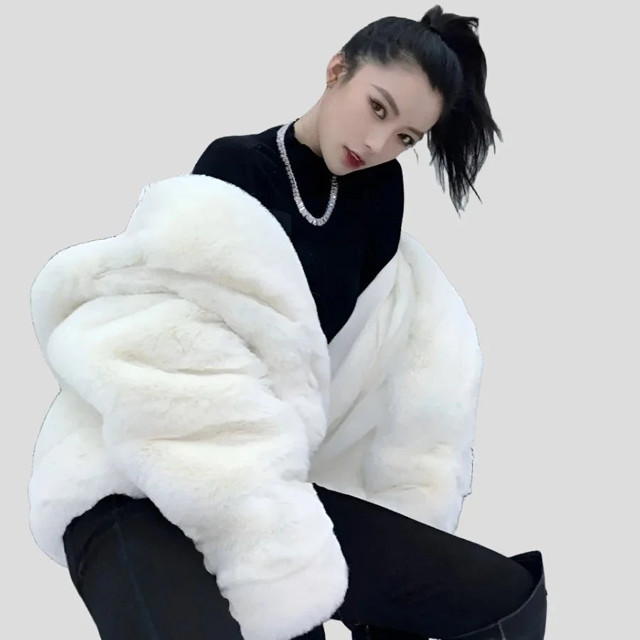 Faux Fur Hooded Winter Jacket for Women