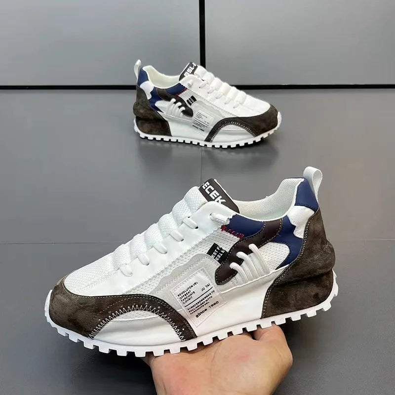 Slip-On Elevator Shoes for Men Checeful Chunky Sneakers