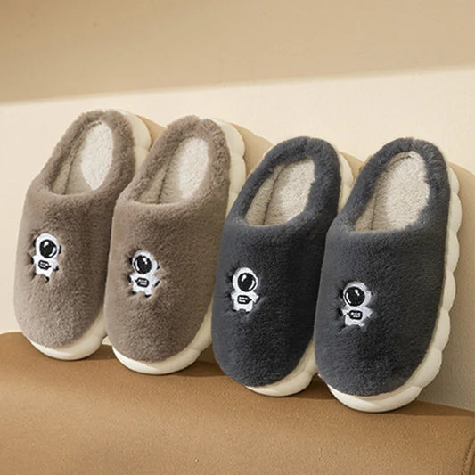 Winter Warm Cotton Slippers: Soft Indoor Non-Slip Slides for Men