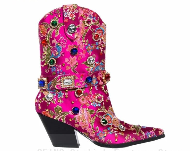 Gemstone-embellished Cowboy Boots