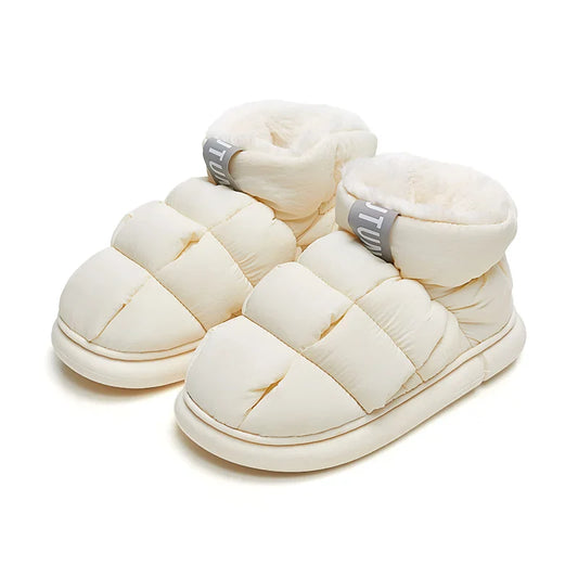 High Top Unisex Ankle Slippers - Warm Plush, Anti-slip